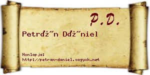 Petrán Dániel névjegykártya